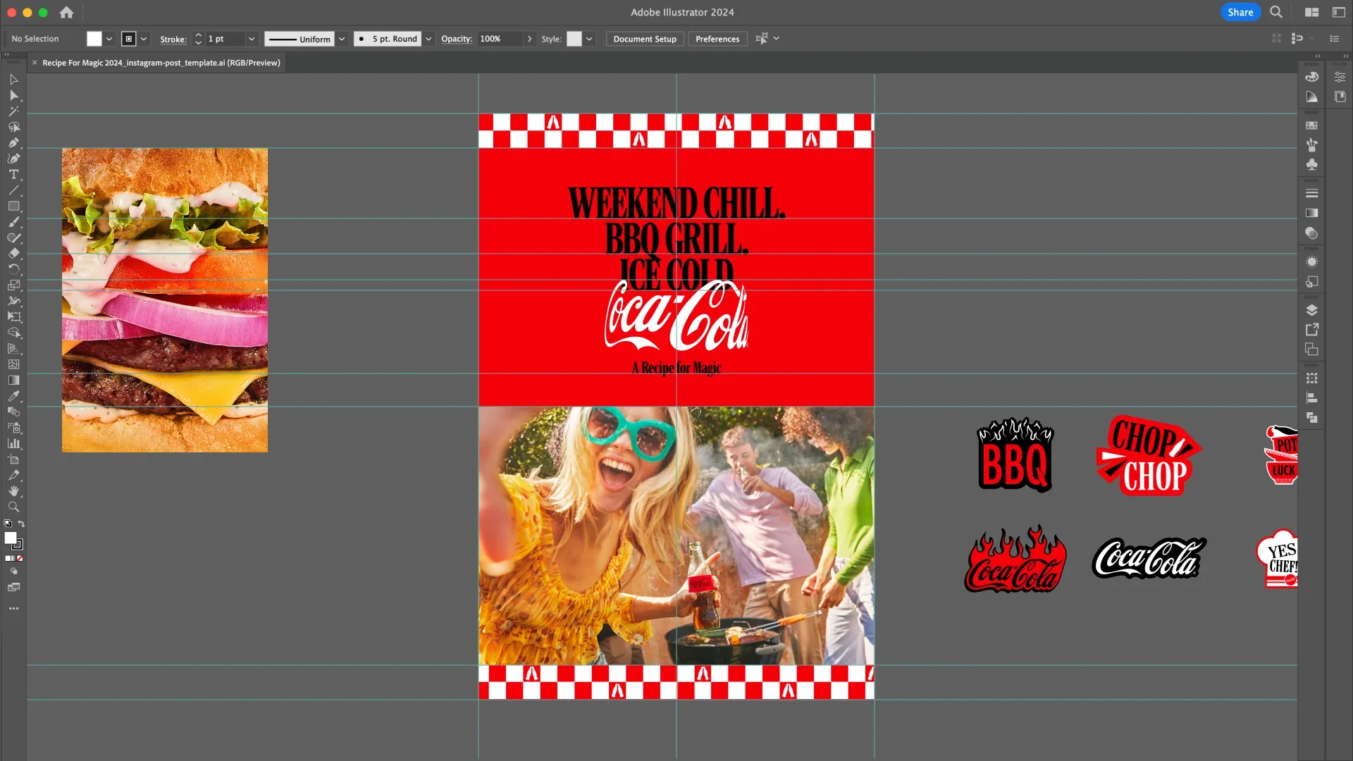 Adobe Illustrator Instagram-post template for the Recipe for Magic campaign
