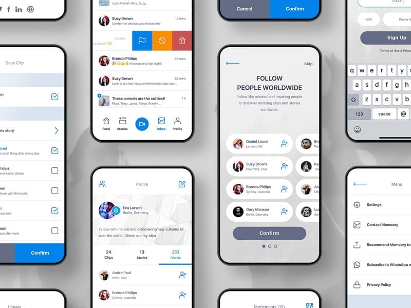 Memoory app, moments