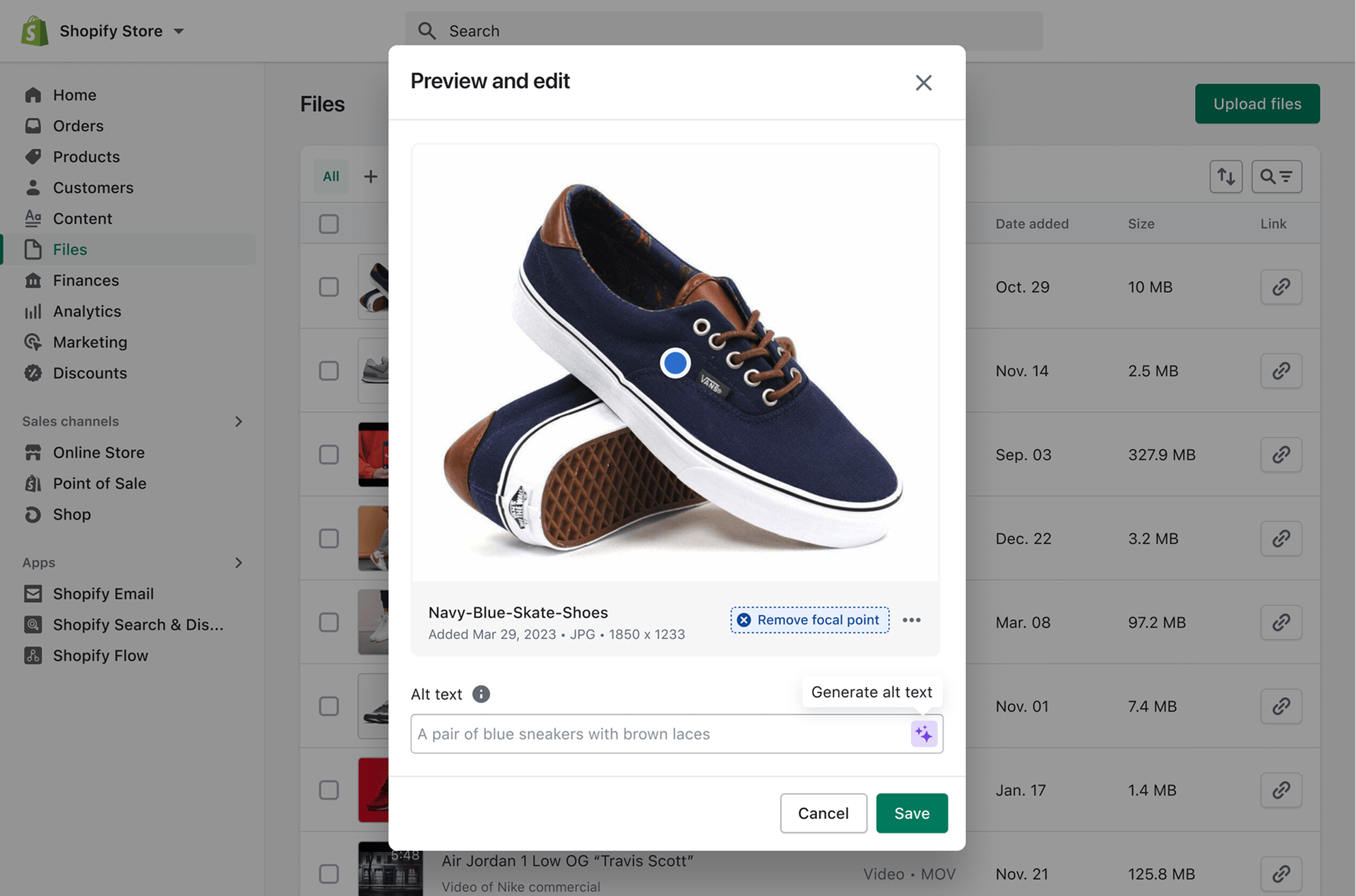 Shopify alt-text generator